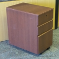 Med Maple High Quality Wood Rolling 3 Drawer Pedestal